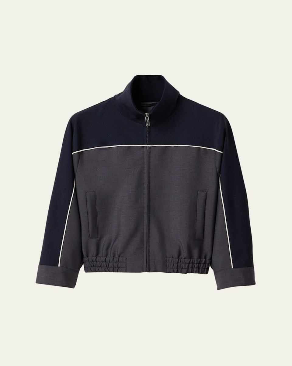 3/4-Sleeve Cropped Track Jacket